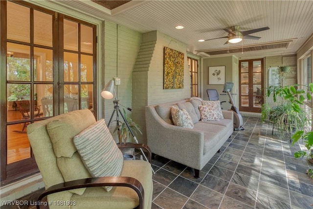 1232 Elizabeth Ln, Fort Smith, AR 72903 - sunroom / solarium featuring french doors