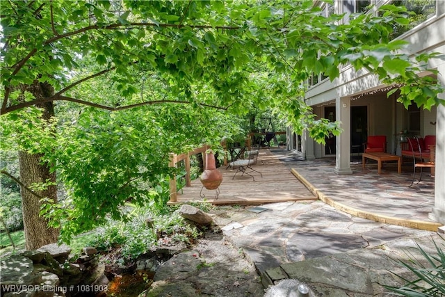 1232 Elizabeth Ln, Fort Smith, AR 72903 - view of patio with a wooden deck