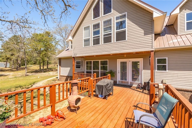7441 Valley Creek Rd, Cecil, AR 72930 - wooden deck featuring a lawn and area for grilling