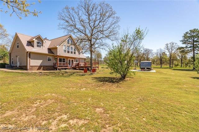 7441 Valley Creek Rd, Cecil, AR 72930 - view of yard featuring a wooden deck