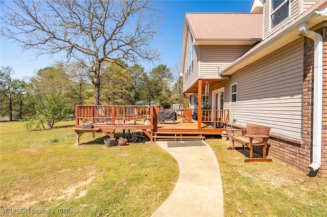 7441 Valley Creek Rd, Cecil, AR 72930 - wooden terrace featuring a yard