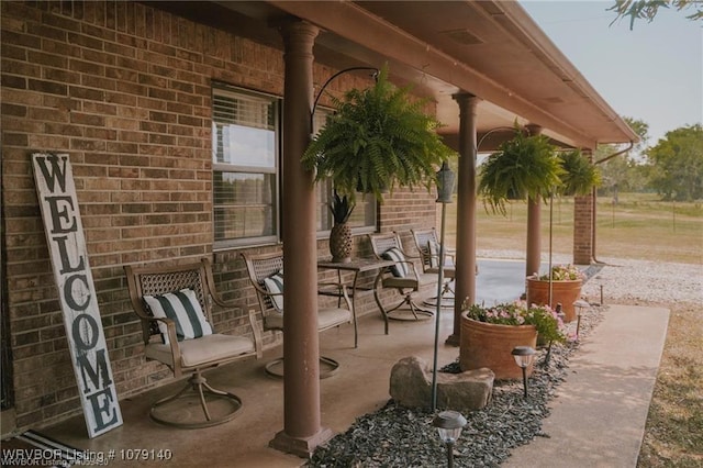 view of patio / terrace with a porch