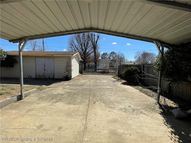 exterior space with concrete driveway