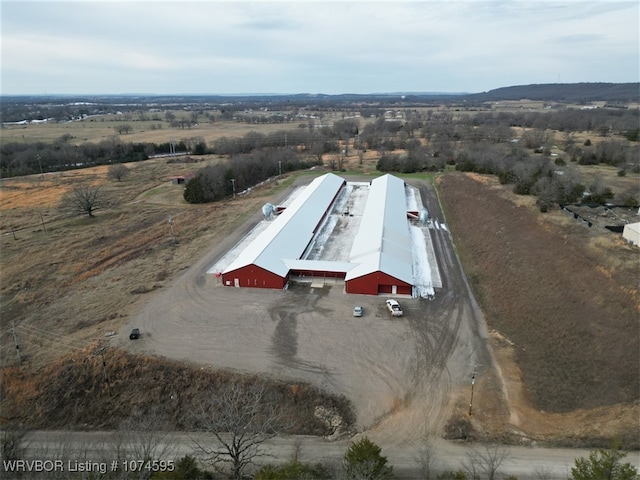 bird's eye view featuring a rural view