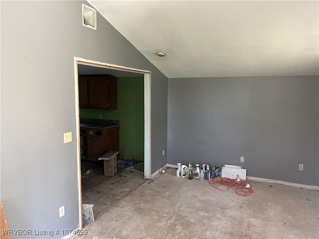 interior space with lofted ceiling