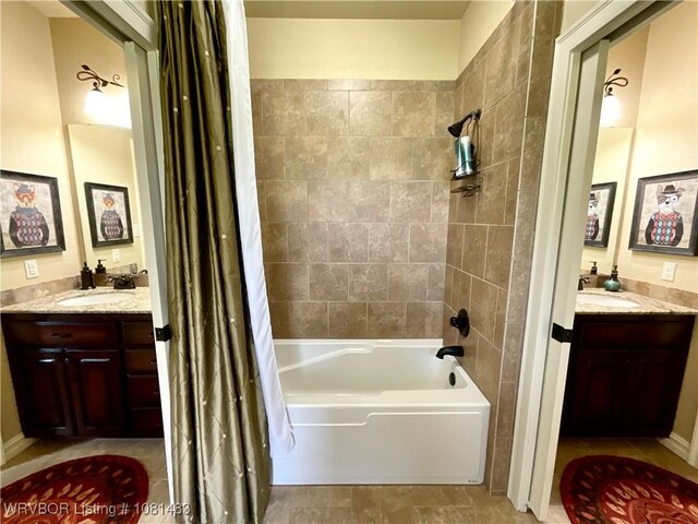 3414 Bugscuffle Rd, Lavaca, AR 72941 - full bathroom with shower / bathtub combination with curtain and vanity