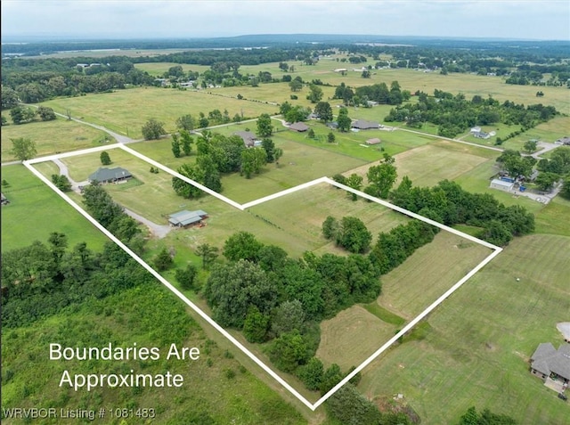 3414 Bugscuffle Rd, Lavaca, AR 72941 - aerial view of sparsely populated area featuring property parcel outlined