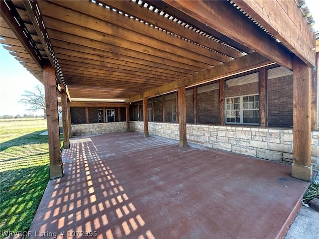 view of patio / terrace featuring a pergola