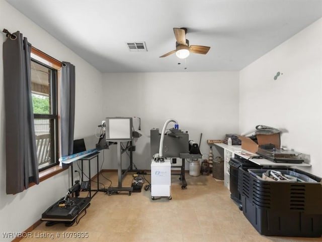34590 Latam Ridge Rd, Shady Point, OK 74956 - office space featuring ceiling fan