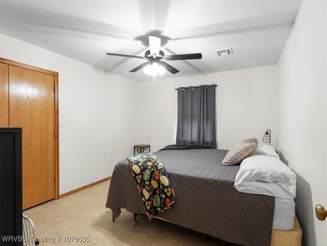 34590 Latam Ridge Rd, Shady Point, OK 74956 - bedroom with light flooring, ceiling fan, and baseboards