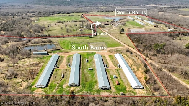 34590 Latam Ridge Rd, Shady Point, OK 74956 - aerial view of sparsely populated area featuring property parcel outlined