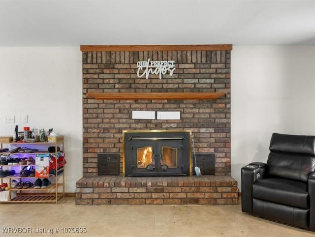 34590 Latam Ridge Rd, Shady Point, OK 74956 - detailed view of a brick fireplace