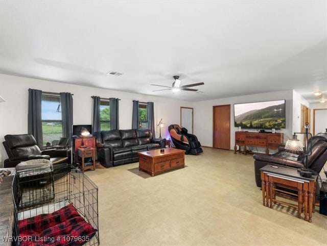 34590 Latam Ridge Rd, Shady Point, OK 74956 - living area with a ceiling fan