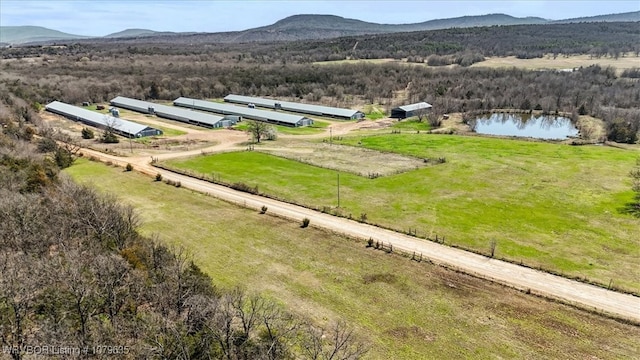 34590 Latam Ridge Rd, Shady Point, OK 74956 - aerial view of sparsely populated area featuring a water and mountain view
