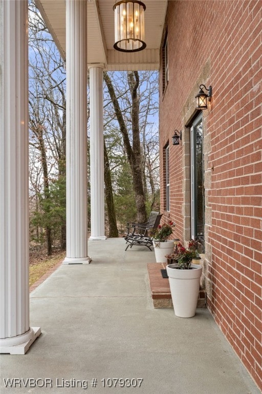 view of patio featuring covered porch