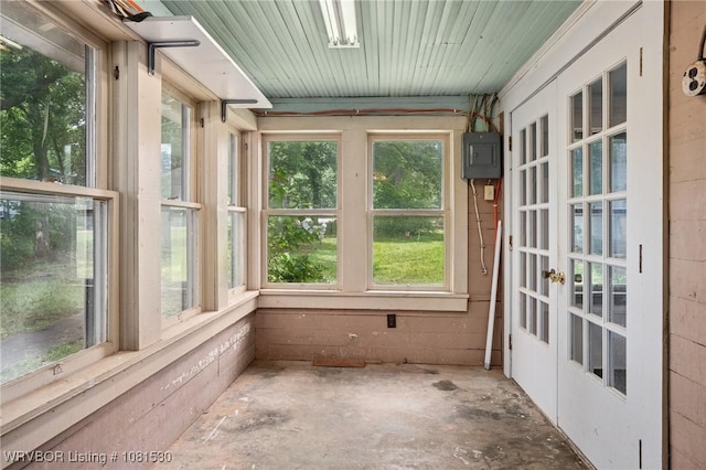 701 Witte St, Poteau, OK 74953 - unfurnished sunroom with electric panel and french doors