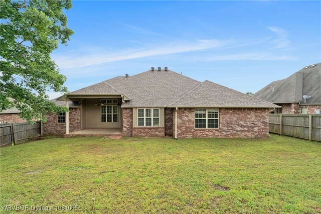 2117 Parkway Cir, Van Buren, AR 72956 - back of house featuring a patio area, brick siding, and a shingled roof