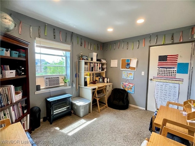102437 S 4620th Rd, Sallisaw, OK 74955 - carpeted home office featuring cooling unit and recessed lighting