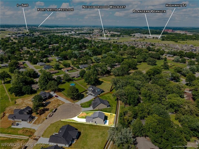 9009 Carson Way, Fort Smith, AR 72908 - aerial view of property's location featuring nearby suburban area