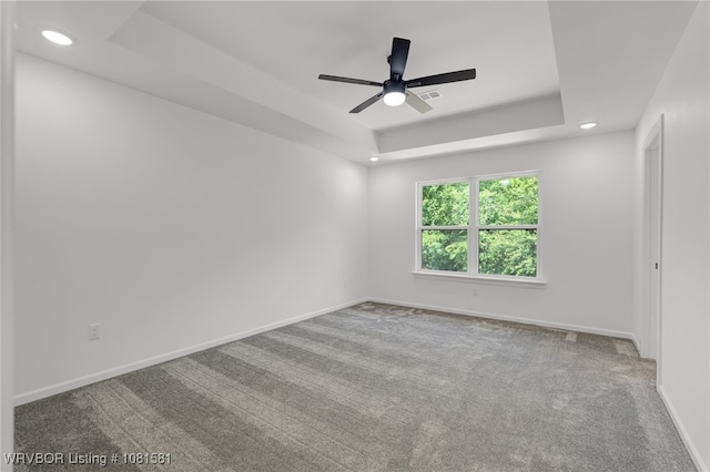9009 Carson Way, Fort Smith, AR 72908 - carpeted empty room with recessed lighting, a raised ceiling, baseboards, and a ceiling fan