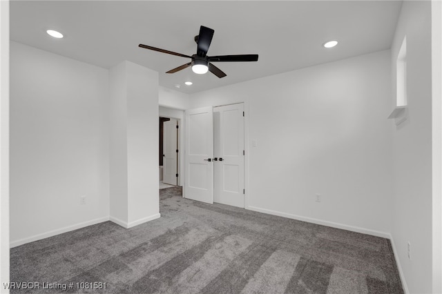 9009 Carson Way, Fort Smith, AR 72908 - empty room featuring carpet floors, recessed lighting, a ceiling fan, and baseboards