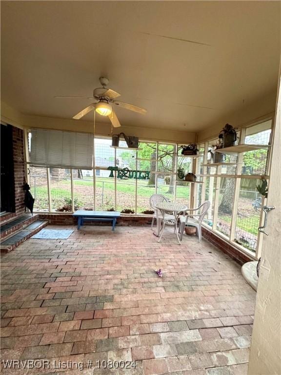 9704 Apple Gate Dr, Fort Smith, AR 72903 - unfurnished sunroom with ceiling fan