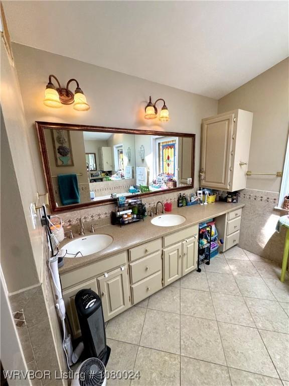 9704 Apple Gate Dr, Fort Smith, AR 72903 - full bathroom with a sink, tile patterned floors, and double vanity