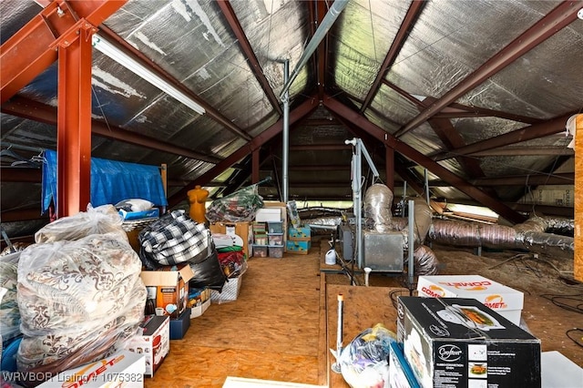 view of unfinished attic