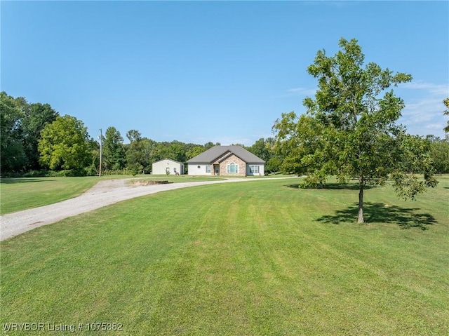 view of front of house with a front lawn