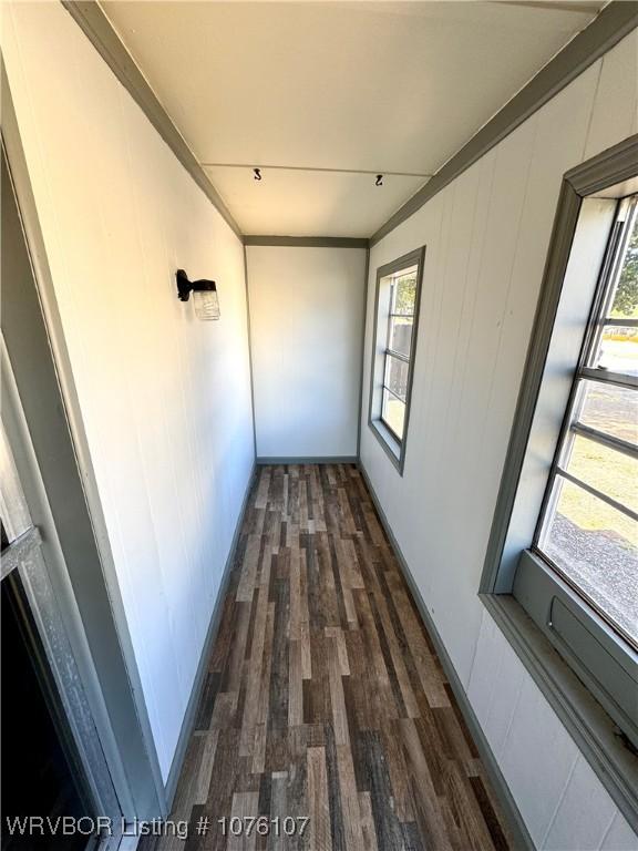 hall featuring dark hardwood / wood-style flooring