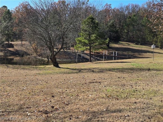 view of yard featuring a water view