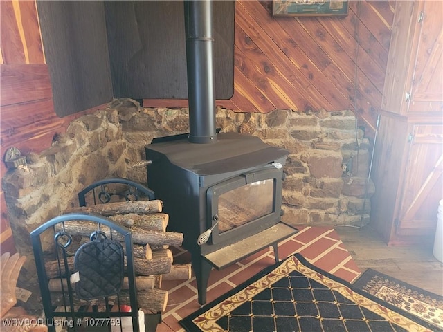 details with a wood stove