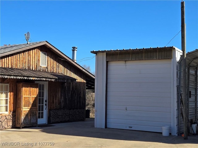 view of garage