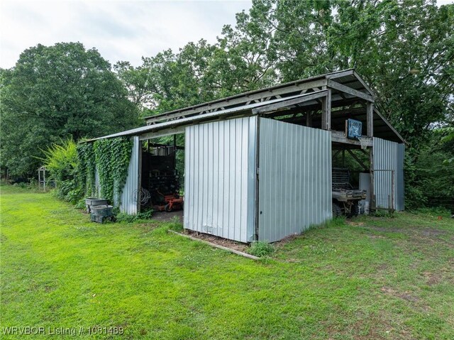2650 Spielerville Rd, Paris, AR 72855 - view of pole building with a yard and view of wooded area