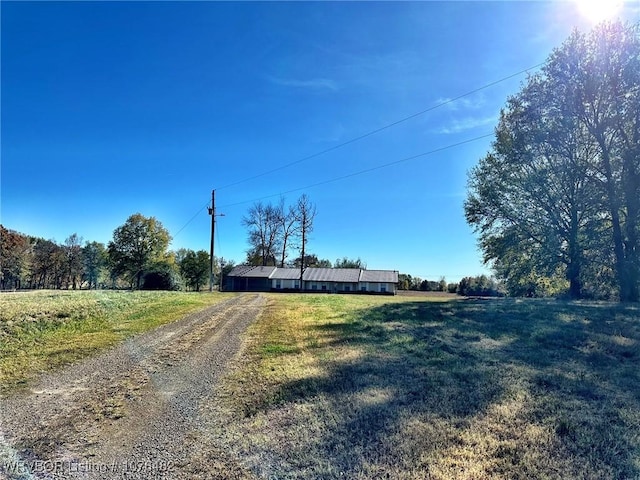 view of street with a rural view