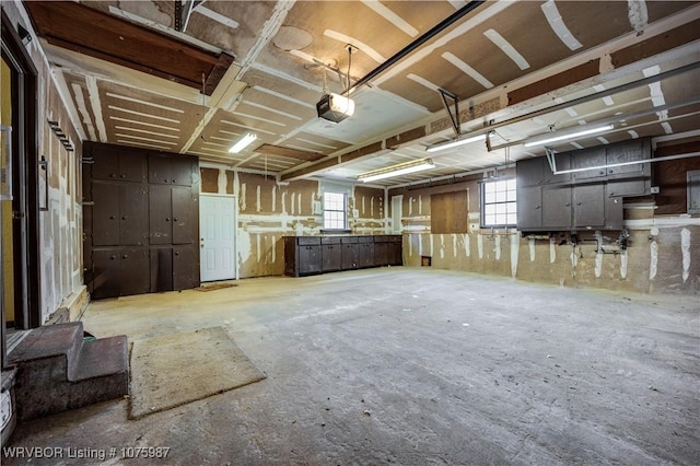 interior space featuring a garage door opener