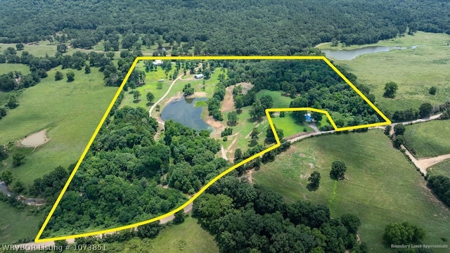 2055 Barber Rd, Booneville, AR 72927 - view of property location with a large body of water and property parcel outlined