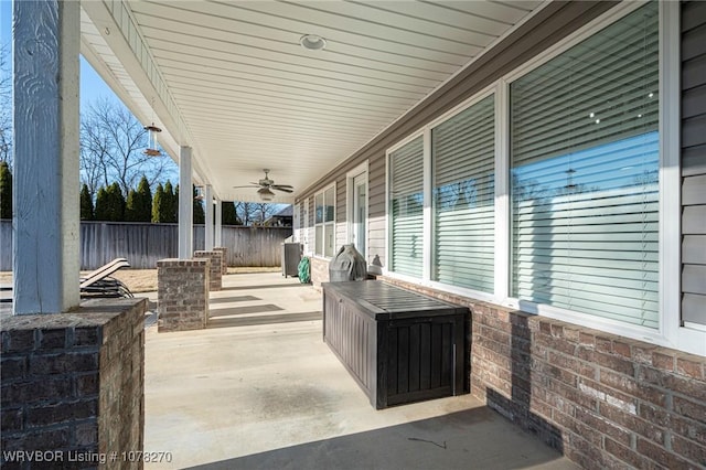 view of patio with ceiling fan