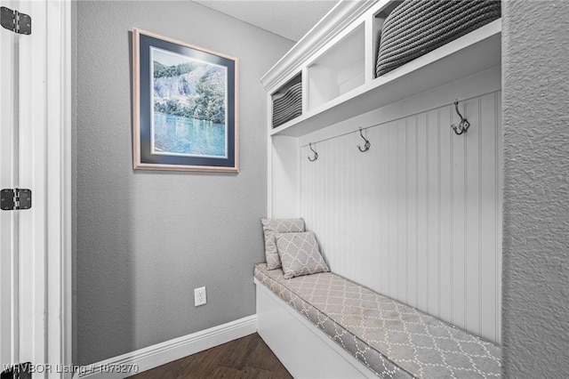 mudroom featuring dark hardwood / wood-style floors