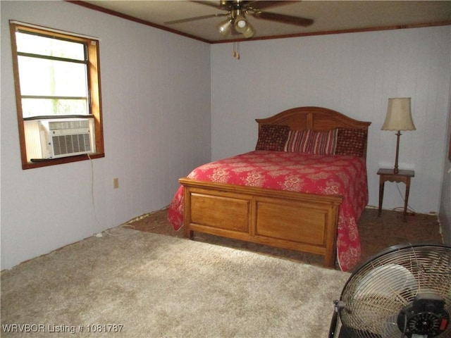 15632 Pink Twist Rd, Ozark, AR 72949 - carpeted bedroom with ornamental molding, cooling unit, and a ceiling fan