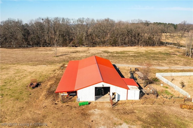 bird's eye view featuring a rural view