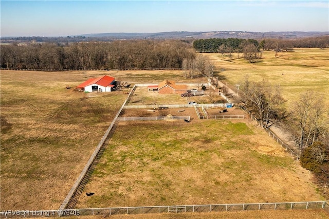 bird's eye view featuring a rural view