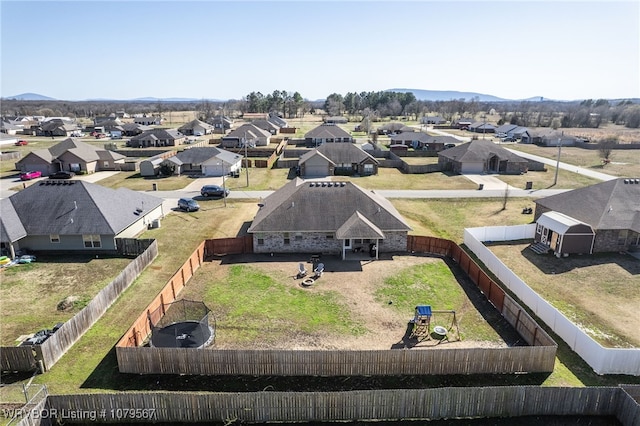 aerial view with a residential view