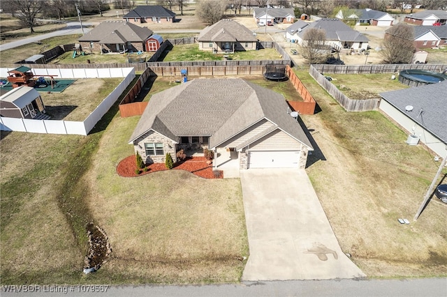 aerial view featuring a residential view