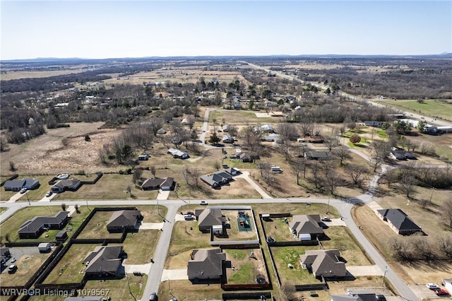 bird's eye view with a residential view