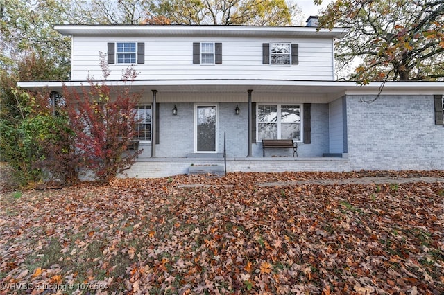 view of front facade featuring covered porch