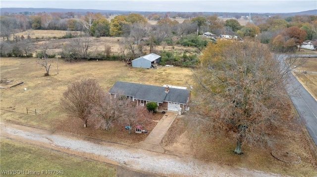 bird's eye view with a rural view