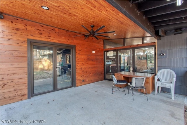 view of patio / terrace with a ceiling fan