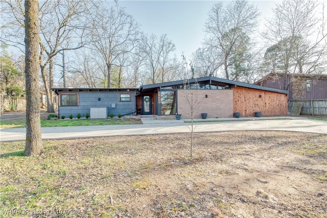 view of mid-century modern home