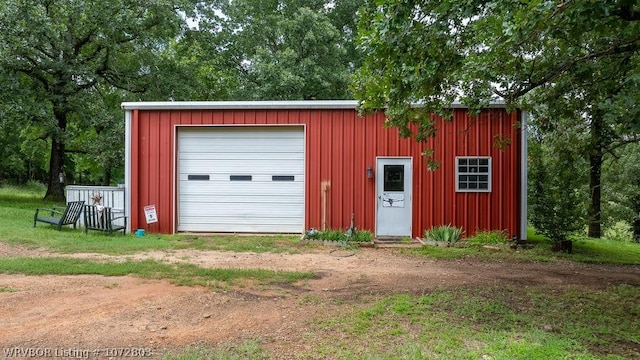 view of garage